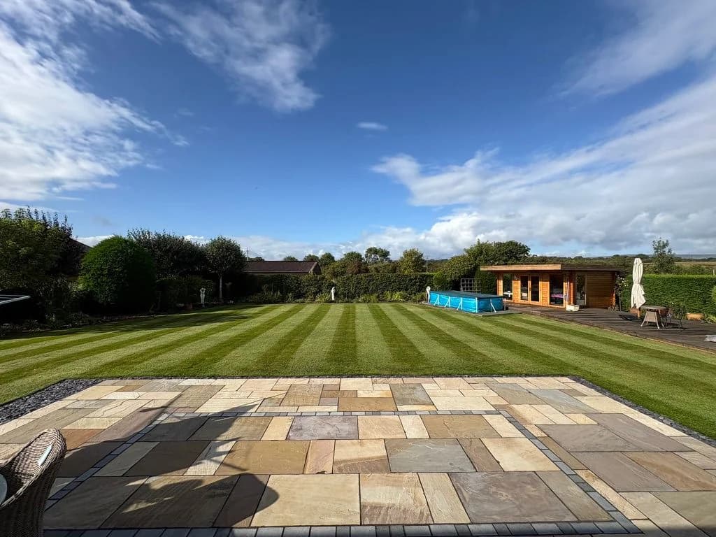 Lawn mowing result