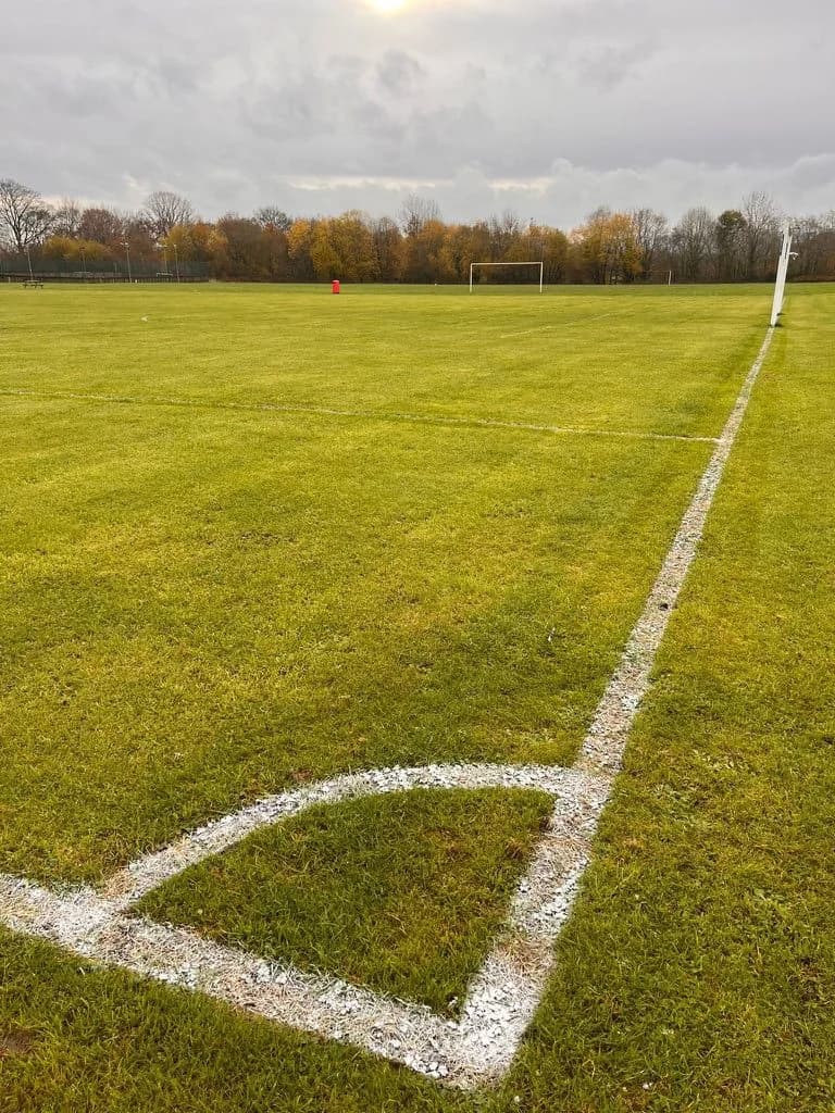 Sports pitch mowing result